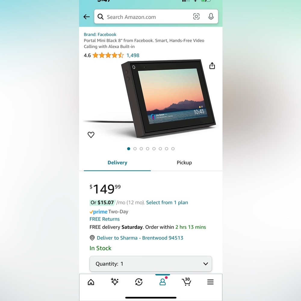 Facebook Portal. Barely used. If ever